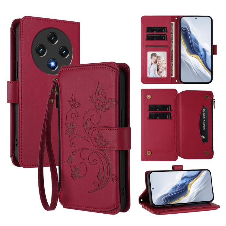 Butterfly Love Flower Multi-card Zipper Wallet Leather Phone Case, For Umidigi G100, For Umidigi Note 100, For Umidigi Note 90, For Umidigi A15 / A15C / A15T, For Umidigi G9 5G, For Umidigi Bison X20, For Umidigi Power 7 / Power 7S                     ...