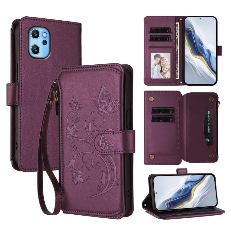 Butterfly Love Flower Multi-card Zipper Wallet Leather Phone Case, For Umidigi G100, For Umidigi Note 100, For Umidigi Note 90, For Umidigi A15 / A15C / A15T, For Umidigi G9 5G, For Umidigi Bison X20, For Umidigi Power 7 / Power 7S                     ...