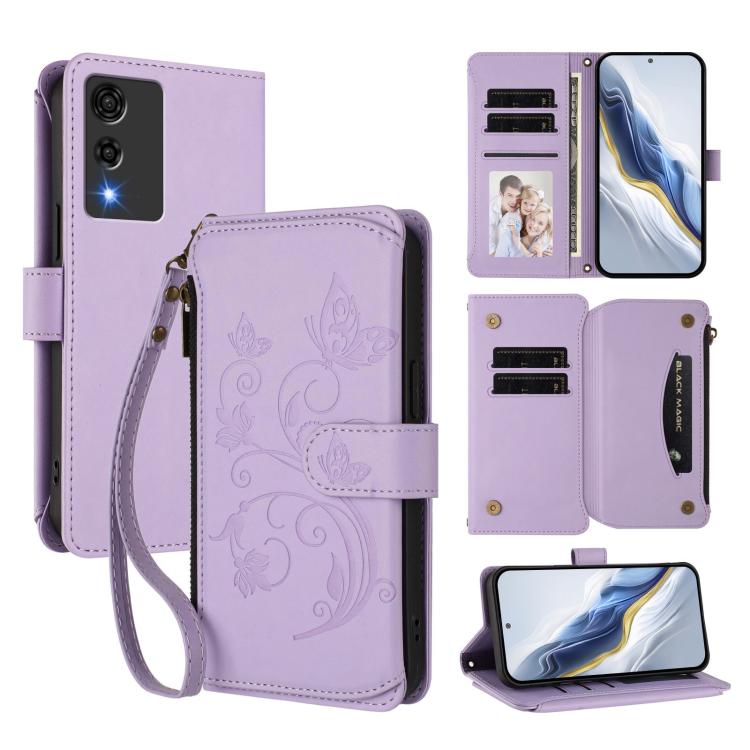 Butterfly Love Flower Multi-card Zipper Wallet Leather Phone Case, For Cubot A40, For Cubot P90, For Cubot A30, For Cubot A20, For Cubot Max 5, For Cubot A10, For Cubot Note 40, For Cubot P50