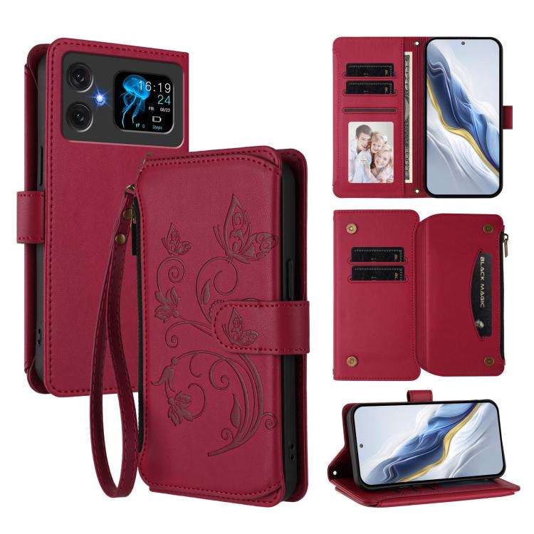Butterfly Love Flower Multi-card Zipper Wallet Leather Phone Case, For Cubot A40, For Cubot P90, For Cubot A30, For Cubot A20, For Cubot Max 5, For Cubot A10, For Cubot Note 40, For Cubot P50