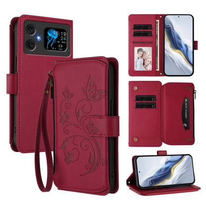 Butterfly Love Flower Multi-card Zipper Wallet Leather Phone Case, For Cubot A40, For Cubot P90, For Cubot A30, For Cubot A20, For Cubot Max 5, For Cubot A10, For Cubot Note 40, For Cubot P50