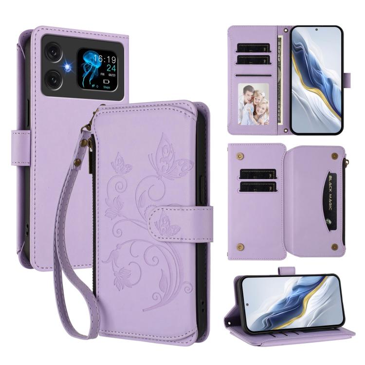 Butterfly Love Flower Multi-card Zipper Wallet Leather Phone Case, For Cubot A40, For Cubot P90, For Cubot A30, For Cubot A20, For Cubot Max 5, For Cubot A10, For Cubot Note 40, For Cubot P50
