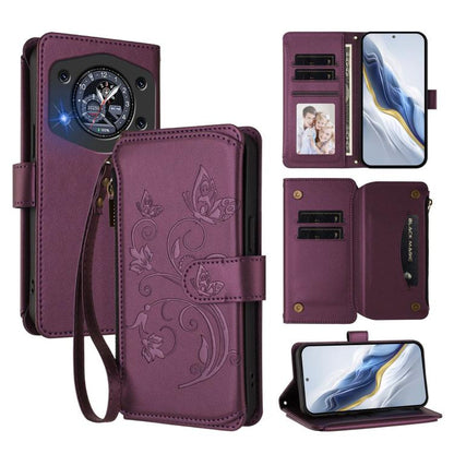 Butterfly Love Flower Multi-card Zipper Wallet Leather Phone Case, For Cubot A40, For Cubot P90, For Cubot A30, For Cubot A20, For Cubot Max 5, For Cubot A10, For Cubot Note 40, For Cubot P50