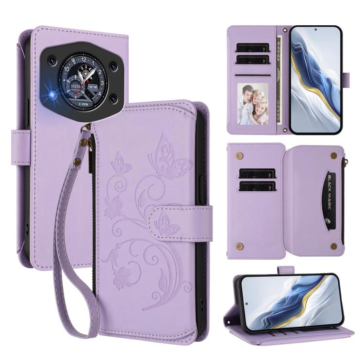 Butterfly Love Flower Multi-card Zipper Wallet Leather Phone Case, For Cubot A40, For Cubot P90, For Cubot A30, For Cubot A20, For Cubot Max 5, For Cubot A10, For Cubot Note 40, For Cubot P50