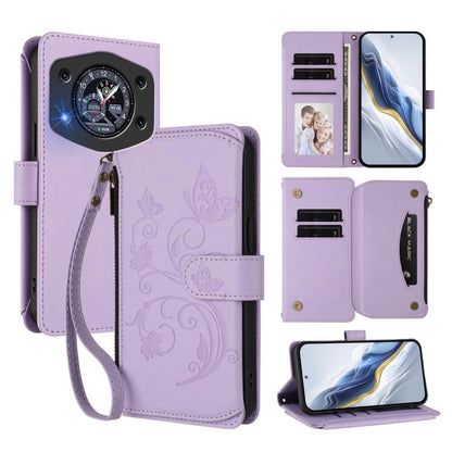 Butterfly Love Flower Multi-card Zipper Wallet Leather Phone Case, For Cubot A40, For Cubot P90, For Cubot A30, For Cubot A20, For Cubot Max 5, For Cubot A10, For Cubot Note 40, For Cubot P50