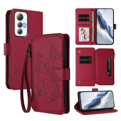 Butterfly Love Flower Multi-card Zipper Wallet Leather Phone Case, For Cubot A40, For Cubot P90, For Cubot A30, For Cubot A20, For Cubot Max 5, For Cubot A10, For Cubot Note 40, For Cubot P50