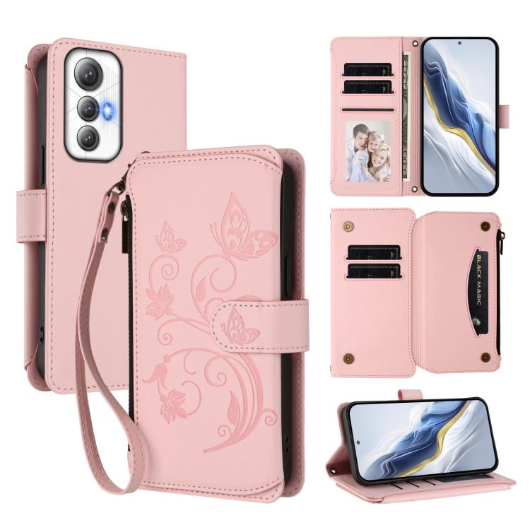 Butterfly Love Flower Multi-card Zipper Wallet Leather Phone Case, For Cubot A40, For Cubot P90, For Cubot A30, For Cubot A20, For Cubot Max 5, For Cubot A10, For Cubot Note 40, For Cubot P50