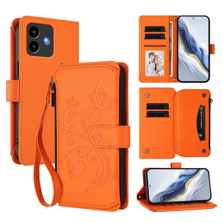 Butterfly Love Flower Multi-card Zipper Wallet Leather Phone Case, For Cubot A40, For Cubot P90, For Cubot A30, For Cubot A20, For Cubot Max 5, For Cubot A10, For Cubot Note 40, For Cubot P50