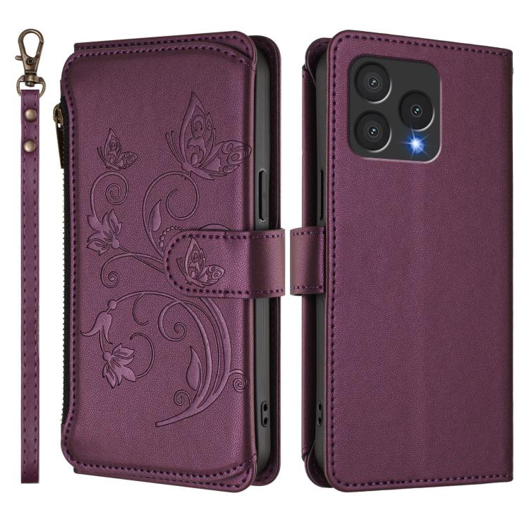 Butterfly Love Flower Multi-card Zipper Wallet Leather Phone Case, For Cubot A40, For Cubot P90, For Cubot A30, For Cubot A20, For Cubot Max 5, For Cubot A10, For Cubot Note 40, For Cubot P50