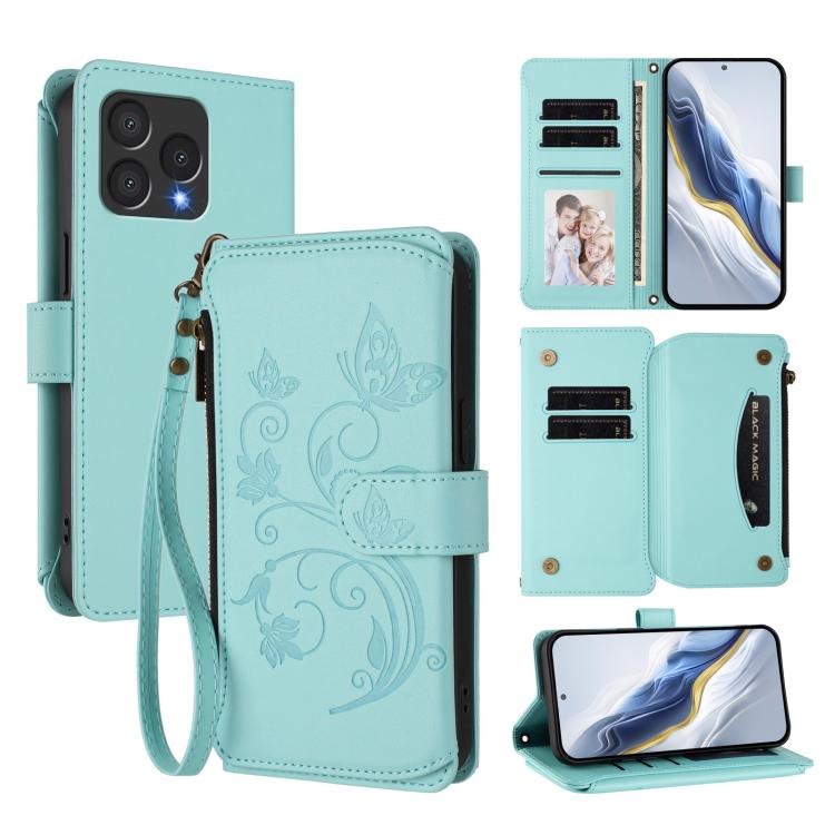 Butterfly Love Flower Multi-card Zipper Wallet Leather Phone Case, For Cubot A40, For Cubot P90, For Cubot A30, For Cubot A20, For Cubot Max 5, For Cubot A10, For Cubot Note 40, For Cubot P50