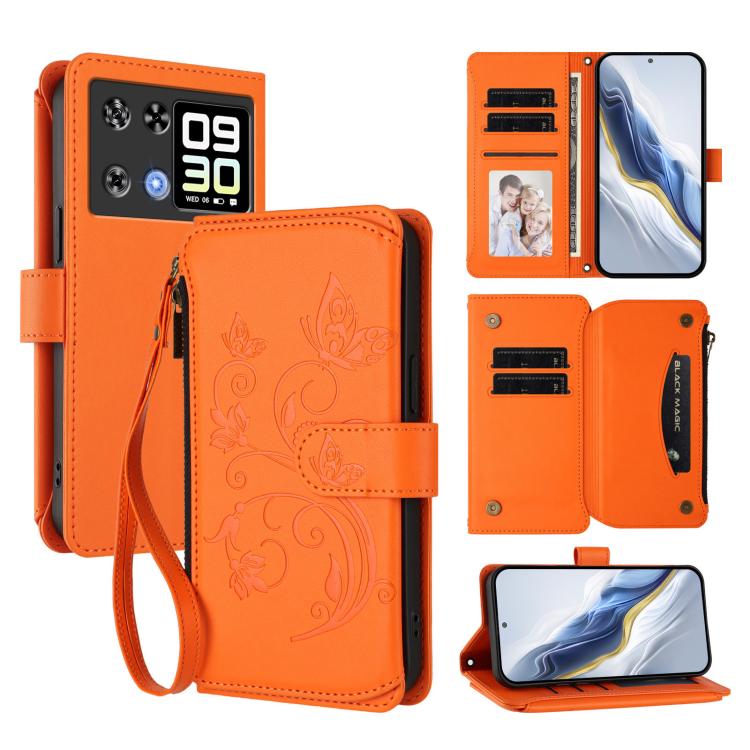 Butterfly Love Flower Multi-card Zipper Wallet Leather Phone Case, For Cubot A40, For Cubot P90, For Cubot A30, For Cubot A20, For Cubot Max 5, For Cubot A10, For Cubot Note 40, For Cubot P50
