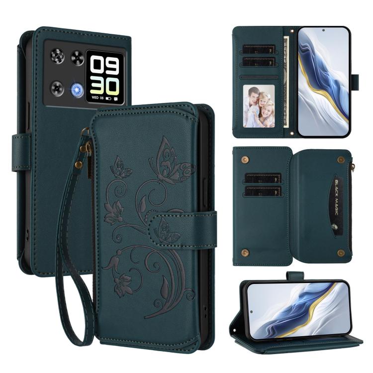 Butterfly Love Flower Multi-card Zipper Wallet Leather Phone Case, For Cubot A40, For Cubot P90, For Cubot A30, For Cubot A20, For Cubot Max 5, For Cubot A10, For Cubot Note 40, For Cubot P50