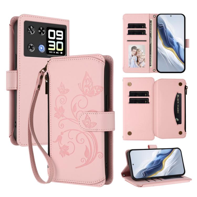Butterfly Love Flower Multi-card Zipper Wallet Leather Phone Case, For Cubot A40, For Cubot P90, For Cubot A30, For Cubot A20, For Cubot Max 5, For Cubot A10, For Cubot Note 40, For Cubot P50