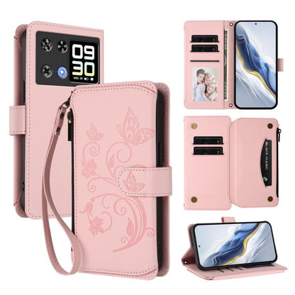 Butterfly Love Flower Multi-card Zipper Wallet Leather Phone Case, For Cubot A40, For Cubot P90, For Cubot A30, For Cubot A20, For Cubot Max 5, For Cubot A10, For Cubot Note 40, For Cubot P50