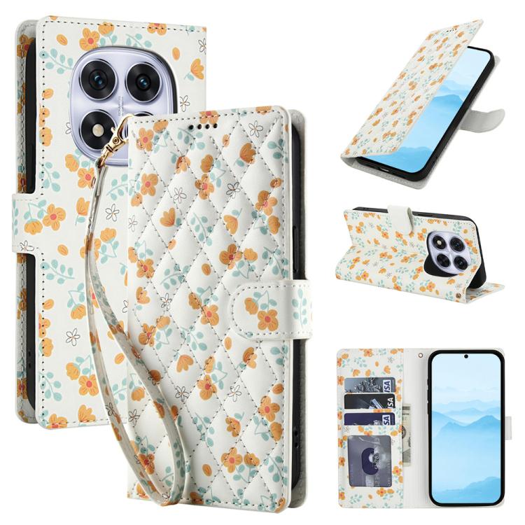 Flower Pattern Buckle Leather Phone Case with Lanyard, For Redmi Note 15 Pro+ 5G Global 163.3mm, For Redmi Note 15 4G / 5G Global 164mm, For Redmi Note 15 Pro 4G Global 163.2mm, For Redmi Note 15 Pro 5G Global 163.6mm, For Redmi Note 14 4G Global 164.8...