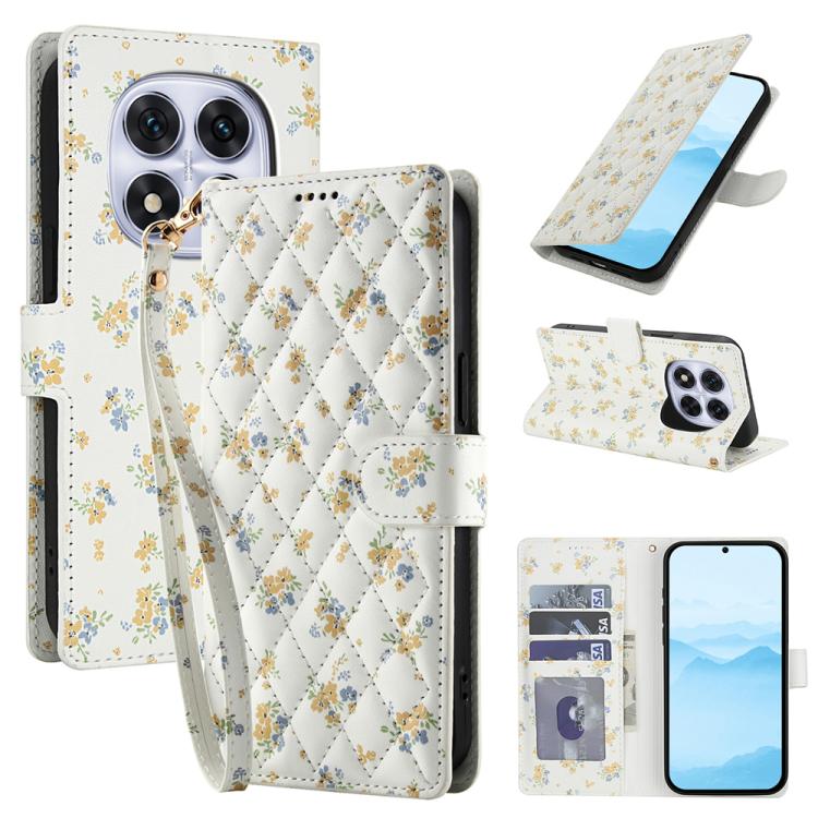 Flower Pattern Buckle Leather Phone Case with Lanyard, For Redmi Note 15 Pro+ 5G Global 163.3mm, For Redmi Note 15 4G / 5G Global 164mm, For Redmi Note 15 Pro 4G Global 163.2mm, For Redmi Note 15 Pro 5G Global 163.6mm, For Redmi Note 14 4G Global 164.8...