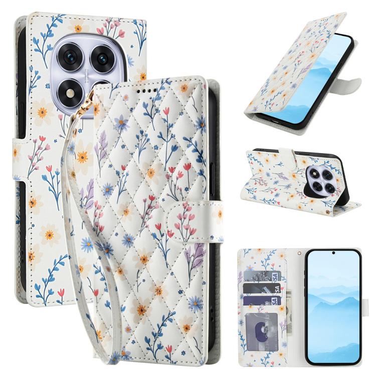 Flower Pattern Buckle Leather Phone Case with Lanyard, For Redmi Note 15 Pro+ 5G Global 163.3mm, For Redmi Note 15 4G / 5G Global 164mm, For Redmi Note 15 Pro 4G Global 163.2mm, For Redmi Note 15 Pro 5G Global 163.6mm, For Redmi Note 14 4G Global 164.8...