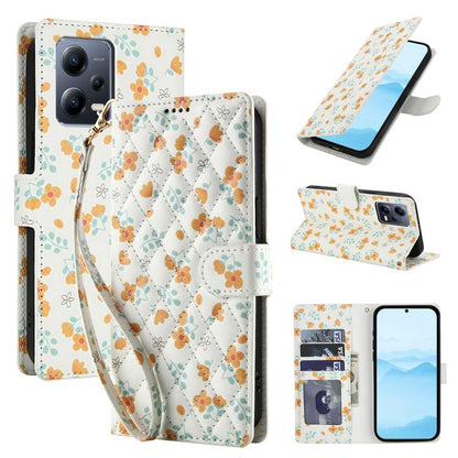 Flower Pattern Buckle Leather Phone Case with Lanyard, For Redmi Note 15 Pro+ 5G Global 163.3mm, For Redmi Note 15 4G / 5G Global 164mm, For Redmi Note 15 Pro 4G Global 163.2mm, For Redmi Note 15 Pro 5G Global 163.6mm, For Redmi Note 14 4G Global 164.8...