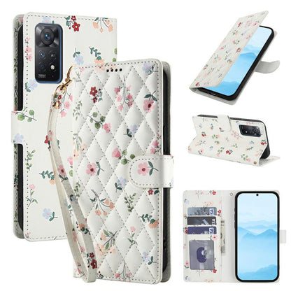 Flower Pattern Buckle Leather Phone Case with Lanyard, For Redmi Note 15 Pro+ 5G Global 163.3mm, For Redmi Note 15 4G / 5G Global 164mm, For Redmi Note 15 Pro 4G Global 163.2mm, For Redmi Note 15 Pro 5G Global 163.6mm, For Redmi Note 14 4G Global 164.8...