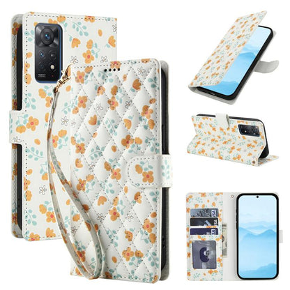 Flower Pattern Buckle Leather Phone Case with Lanyard, For Redmi Note 15 Pro+ 5G Global 163.3mm, For Redmi Note 15 4G / 5G Global 164mm, For Redmi Note 15 Pro 4G Global 163.2mm, For Redmi Note 15 Pro 5G Global 163.6mm, For Redmi Note 14 4G Global 164.8...