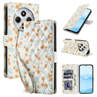 Flower Pattern Buckle Leather Phone Case with Lanyard, For Redmi Note 15 Pro+ 5G Global 163.3mm, For Redmi Note 15 4G / 5G Global 164mm, For Redmi Note 15 Pro 4G Global 163.2mm, For Redmi Note 15 Pro 5G Global 163.6mm, For Redmi Note 14 4G Global 164.8...