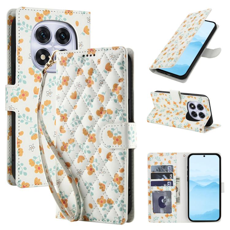 Flower Pattern Buckle Leather Phone Case with Lanyard, For Redmi Note 15 Pro+ 5G Global 163.3mm, For Redmi Note 15 4G / 5G Global 164mm, For Redmi Note 15 Pro 4G Global 163.2mm, For Redmi Note 15 Pro 5G Global 163.6mm, For Redmi Note 14 4G Global 164.8...