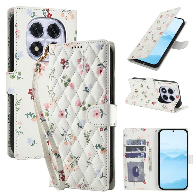 Flower Pattern Buckle Leather Phone Case with Lanyard, For Redmi Note 15 Pro+ 5G Global 163.3mm, For Redmi Note 15 4G / 5G Global 164mm, For Redmi Note 15 Pro 4G Global 163.2mm, For Redmi Note 15 Pro 5G Global 163.6mm, For Redmi Note 14 4G Global 164.8...