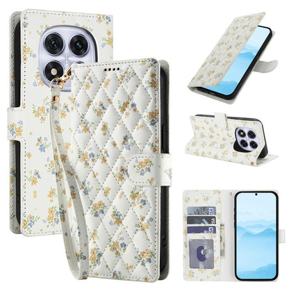 Flower Pattern Buckle Leather Phone Case with Lanyard, For Redmi Note 15 Pro+ 5G Global 163.3mm, For Redmi Note 15 4G / 5G Global 164mm, For Redmi Note 15 Pro 4G Global 163.2mm, For Redmi Note 15 Pro 5G Global 163.6mm, For Redmi Note 14 4G Global 164.8...