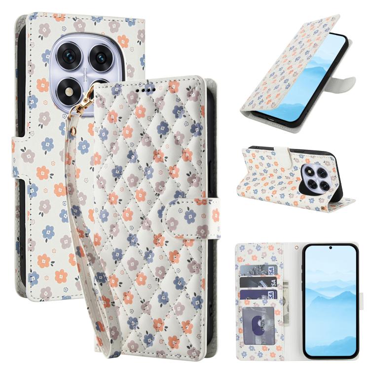 Flower Pattern Buckle Leather Phone Case with Lanyard, For Redmi Note 15 Pro+ 5G Global 163.3mm, For Redmi Note 15 4G / 5G Global 164mm, For Redmi Note 15 Pro 4G Global 163.2mm, For Redmi Note 15 Pro 5G Global 163.6mm, For Redmi Note 14 4G Global 164.8...