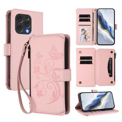 Butterfly Love Flower Multi-card Zipper Wallet Leather Phone Case, For Doogee Note 56 / Note 56 Pro, For Doogee N60 Pro, For Doogee Note 59 / Note 59 Pro, For Doogee Note 58 / Note 58 Pro, For Doogee Blade GT, For Doogee N55 / N55 Plus