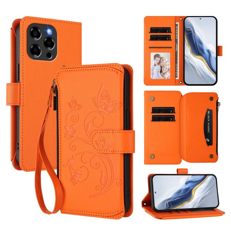 Butterfly Love Flower Multi-card Zipper Wallet Leather Phone Case, For Doogee Note 56 / Note 56 Pro, For Doogee N60 Pro, For Doogee Note 59 / Note 59 Pro, For Doogee Note 58 / Note 58 Pro, For Doogee Blade GT, For Doogee N55 / N55 Plus