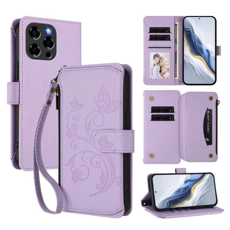 Butterfly Love Flower Multi-card Zipper Wallet Leather Phone Case, For Doogee Note 56 / Note 56 Pro, For Doogee N60 Pro, For Doogee Note 59 / Note 59 Pro, For Doogee Note 58 / Note 58 Pro, For Doogee Blade GT, For Doogee N55 / N55 Plus