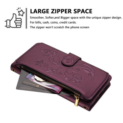 Butterfly Love Flower Multi-card Zipper Wallet Leather Phone Case, For Wiko T60 / Cubot P80, For Wiko T20