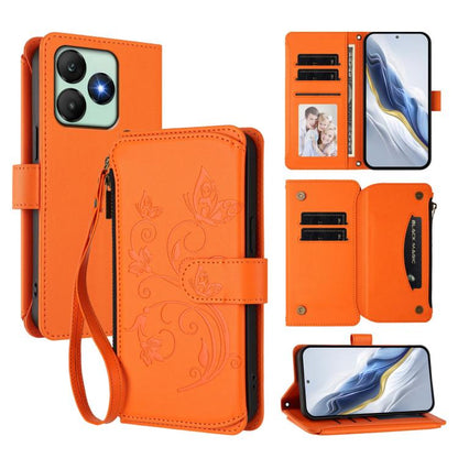 Butterfly Love Flower Multi-card Zipper Wallet Leather Phone Case, For Wiko T60 / Cubot P80, For Wiko T20
