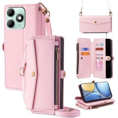 Zipper Wallet Side Buckle Crossbody Lanyard Leather Phone Case, For itel City 200 4G, For itel A100C 4G, For itel A90 4G