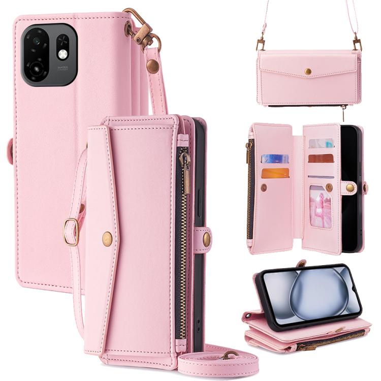 Zipper Wallet Side Buckle Crossbody Lanyard Leather Phone Case, For itel City 200 4G, For itel A100C 4G, For itel A90 4G