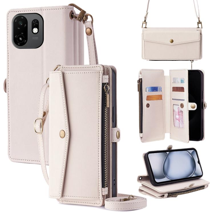 Zipper Wallet Side Buckle Crossbody Lanyard Leather Phone Case, For itel City 200 4G, For itel A100C 4G, For itel A90 4G