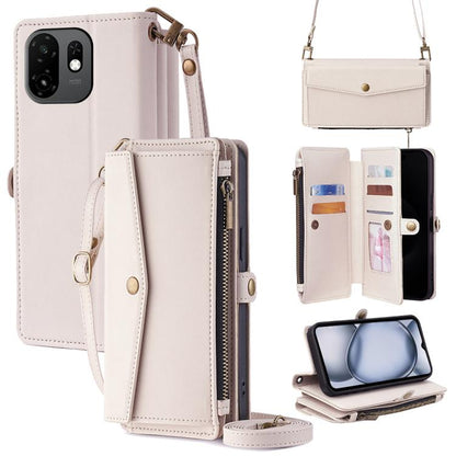 Zipper Wallet Side Buckle Crossbody Lanyard Leather Phone Case, For itel City 200 4G, For itel A100C 4G, For itel A90 4G