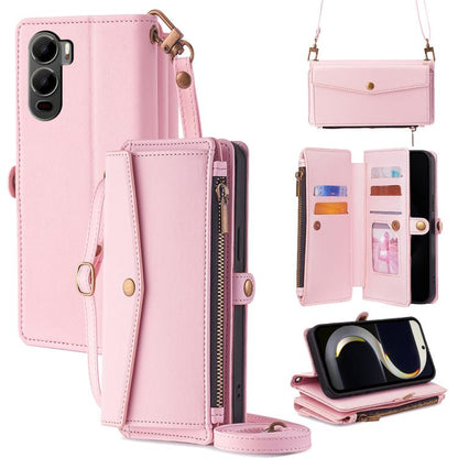 Zipper Wallet Side Buckle Crossbody Lanyard Leather Phone Case, For itel City 200 4G, For itel A100C 4G, For itel A90 4G