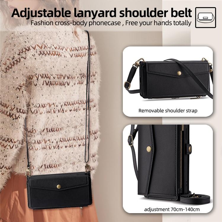 Zipper Wallet Side Buckle Crossbody Lanyard Leather Phone Case, For Realme P4 Power 5G, For Realme Note 80 4G, For Realme C83 5G, For Realme Neo8 5G, For Realme 16 5G Global, For Realme 16 Pro+ 5G, For Realme 16 Pro 5G, For Realme P4x 5G               ...