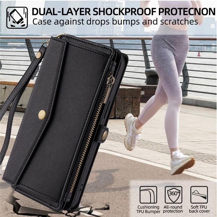 Zipper Wallet Side Buckle Crossbody Lanyard Leather Phone Case, For Realme P4 Power 5G, For Realme Note 80 4G, For Realme C83 5G, For Realme Neo8 5G, For Realme 16 5G Global, For Realme 16 Pro+ 5G, For Realme 16 Pro 5G, For Realme P4x 5G               ...