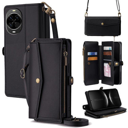 Zipper Wallet Side Buckle Crossbody Lanyard Leather Phone Case, For Huawei Enjoy 90 Pro Max 5G, For Huawei Enjoy 90 Plus 5G, For Huawei nova 15 Ultra, For Huawei nova 15 Pro, For Huawei nova 15, For Huawei Mate 80 Pro Max 5G, For Huawei Mate 80 5G     ...