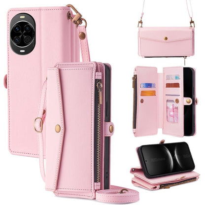 Zipper Wallet Side Buckle Crossbody Lanyard Leather Phone Case, For Huawei Enjoy 90 Pro Max 5G, For Huawei Enjoy 90 Plus 5G, For Huawei nova 15 Ultra, For Huawei nova 15 Pro, For Huawei nova 15, For Huawei Mate 80 Pro Max 5G, For Huawei Mate 80 5G     ...