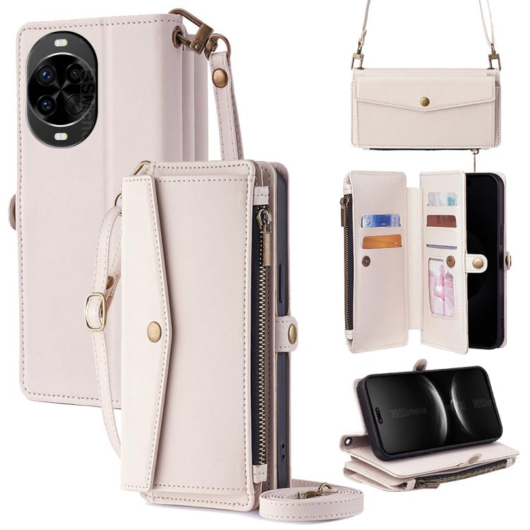 Zipper Wallet Side Buckle Crossbody Lanyard Leather Phone Case, For Huawei Enjoy 90 Pro Max 5G, For Huawei Enjoy 90 Plus 5G, For Huawei nova 15 Ultra, For Huawei nova 15 Pro, For Huawei nova 15, For Huawei Mate 80 Pro Max 5G, For Huawei Mate 80 5G     ...