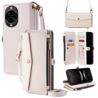 Zipper Wallet Side Buckle Crossbody Lanyard Leather Phone Case, For Huawei Enjoy 90 Pro Max 5G, For Huawei Enjoy 90 Plus 5G, For Huawei nova 15 Ultra, For Huawei nova 15 Pro, For Huawei nova 15, For Huawei Mate 80 Pro Max 5G, For Huawei Mate 80 5G     ...