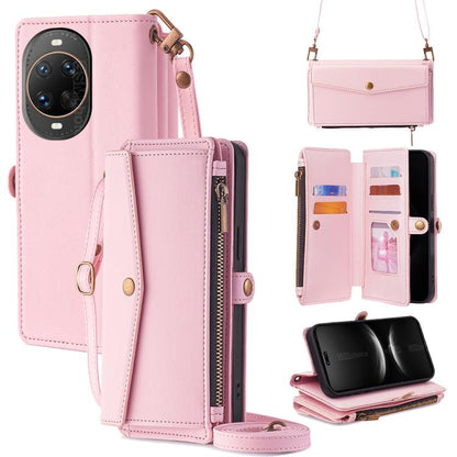 Zipper Wallet Side Buckle Crossbody Lanyard Leather Phone Case, For Huawei Enjoy 90 Pro Max 5G, For Huawei Enjoy 90 Plus 5G, For Huawei nova 15 Ultra, For Huawei nova 15 Pro, For Huawei nova 15, For Huawei Mate 80 Pro Max 5G, For Huawei Mate 80 5G     ...