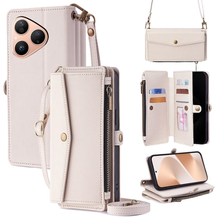 Zipper Wallet Side Buckle Crossbody Lanyard Leather Phone Case, For Huawei Enjoy 90 Pro Max 5G, For Huawei Enjoy 90 Plus 5G, For Huawei nova 15 Ultra, For Huawei nova 15 Pro, For Huawei nova 15, For Huawei Mate 80 Pro Max 5G, For Huawei Mate 80 5G     ...