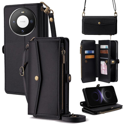 Zipper Wallet Side Buckle Crossbody Lanyard Leather Phone Case, For Huawei Enjoy 90 Pro Max 5G, For Huawei Enjoy 90 Plus 5G, For Huawei nova 15 Ultra, For Huawei nova 15 Pro, For Huawei nova 15, For Huawei Mate 80 Pro Max 5G, For Huawei Mate 80 5G     ...