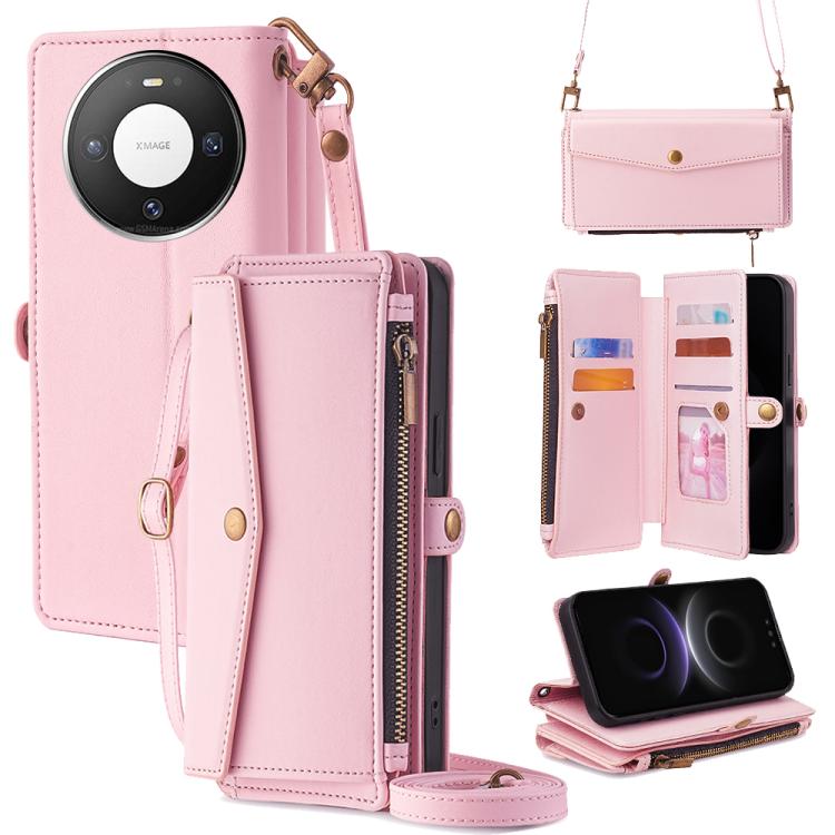 Zipper Wallet Side Buckle Crossbody Lanyard Leather Phone Case, For Huawei Enjoy 90 Pro Max 5G, For Huawei Enjoy 90 Plus 5G, For Huawei nova 15 Ultra, For Huawei nova 15 Pro, For Huawei nova 15, For Huawei Mate 80 Pro Max 5G, For Huawei Mate 80 5G     ...