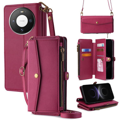 Zipper Wallet Side Buckle Crossbody Lanyard Leather Phone Case, For Huawei Enjoy 90 Pro Max 5G, For Huawei Enjoy 90 Plus 5G, For Huawei nova 15 Ultra, For Huawei nova 15 Pro, For Huawei nova 15, For Huawei Mate 80 Pro Max 5G, For Huawei Mate 80 5G     ...